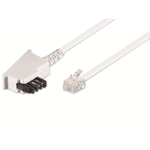 Goobay 68542 Cavo Di Collegamento TAE-F (Pin Out Universale), 15 M, Bianco - Spina TAE-F > Spina RJ11/RJ14 (6P4C)-image