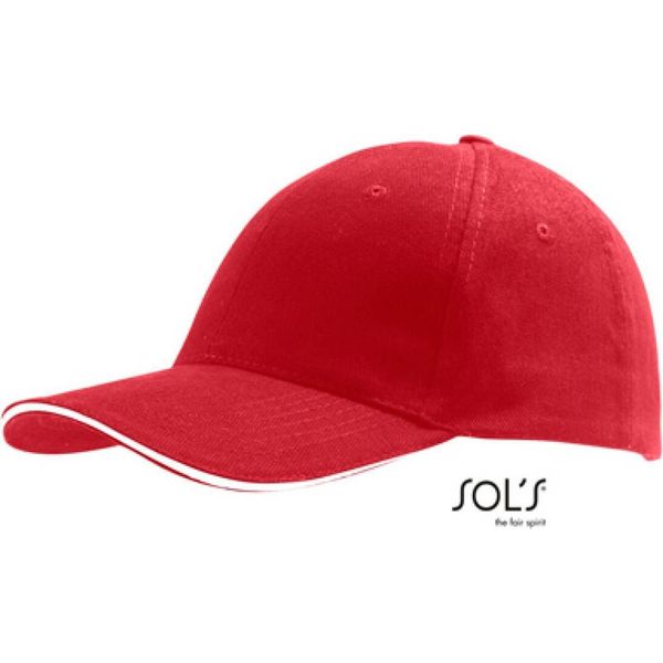 Sols 88100 | Six Panel Cap Buffalo / Berretto / Cappello - Colore: Rosso/Bianco - Taglia: Unica-image
