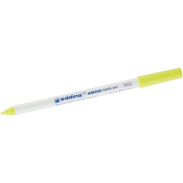 Edding 4600-065 4600 Marcatore Tessile - Punta Tonda, 1 Mm, Giallo Neon-image