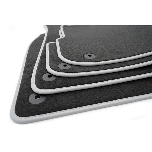 Tappetini Adatti Per Audi A4 S4 RS4 8E B6/B7 Velour S-Line, Bordo In Nabuk Argento-image