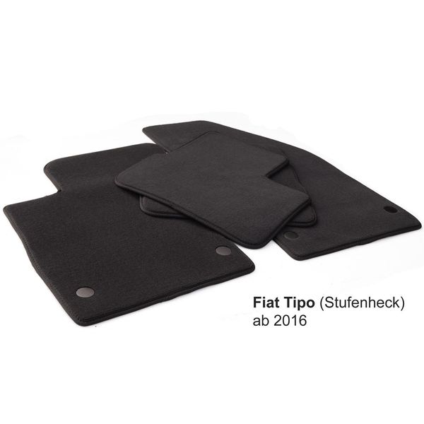 Tappetini Fiat Tipo Velours Set Di Tappetini Auto In Qualità Originale 4 Pezzi Neri-image