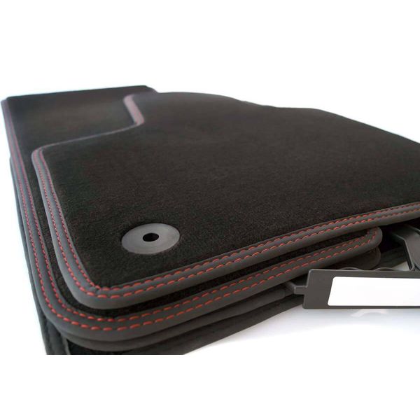 Tappetini Adatti Per Vw Golf 8 Viii Gti Gtd R-Line Tuning Tappetini Per Auto Velours Nero Rosso Doppia Cucitura-image