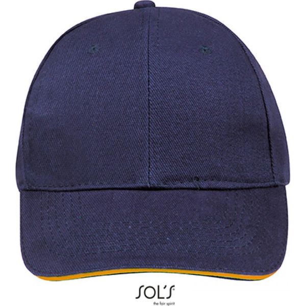 Sols 88100 | Six Panel Cap Buffalo / Berretto / Beanie / Cappello - Colore: French Navy/Neon Orange - Taglia: Unica-image
