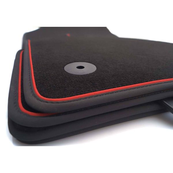 Tappetini Adatti Per Audi Q5 SQ5 Ii Fy Tappeto Auto In Velours Deluxe Di Qualità Originale In 4 Pezzi, Finiture S-Line Rosso-image