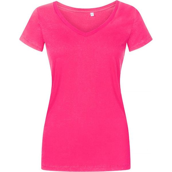 X.O By Promodoro 1525 | Maglietta Donna Con Scollo A V, Cotone Pettinato - Colore: Bright Rose - Taglia: Xxl-image