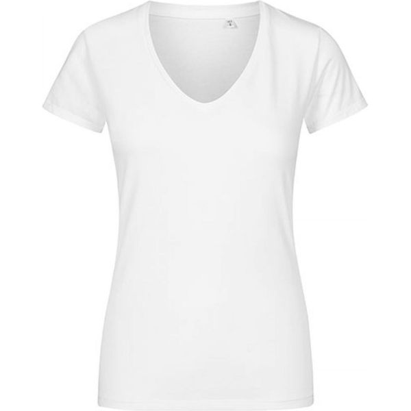 X.O By Promodoro 1525 | Maglietta Donna Con Scollo A V, Cotone Pettinato - Colore: Bianco - Taglia: 3XL-image