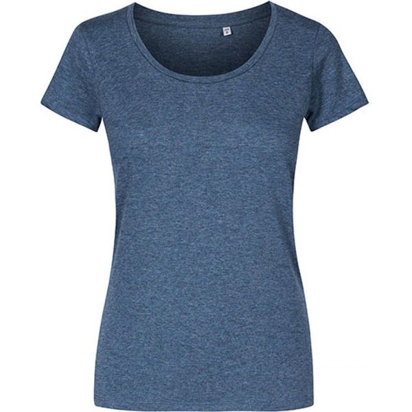 X.O By Promodoro 1545 | Maglietta Donna A Girocollo, Cotone Pettinato - Colore: Heather Navy - Taglia: M-image