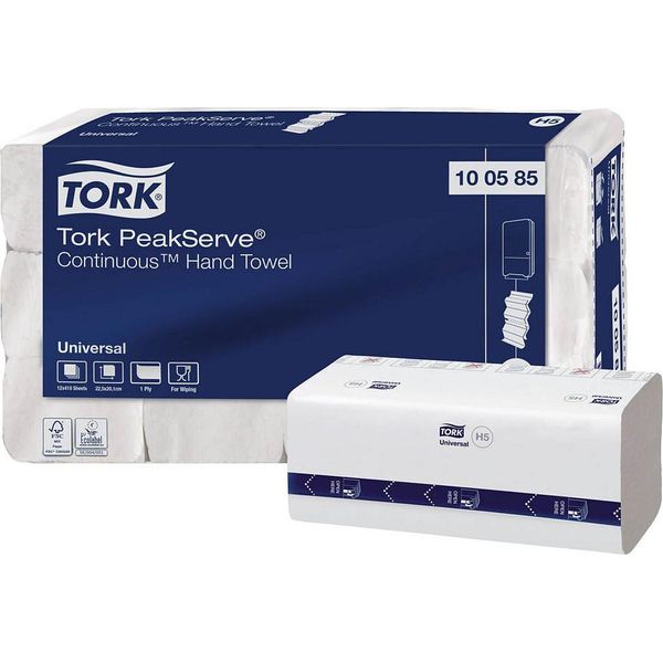 Tork PapierhandtüCher Peakserve® Endlos H5 Interfold-Falzung 1-Lagig 4.920 TüCher (100585)-image