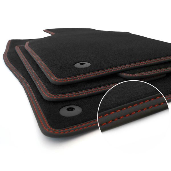 Tappetini Mazda Cx 30 Premium Velours Mats Tuning Tappetini Auto Originali Di Qualità 4 Pezzi, Doppia Cucitura Rossa-image