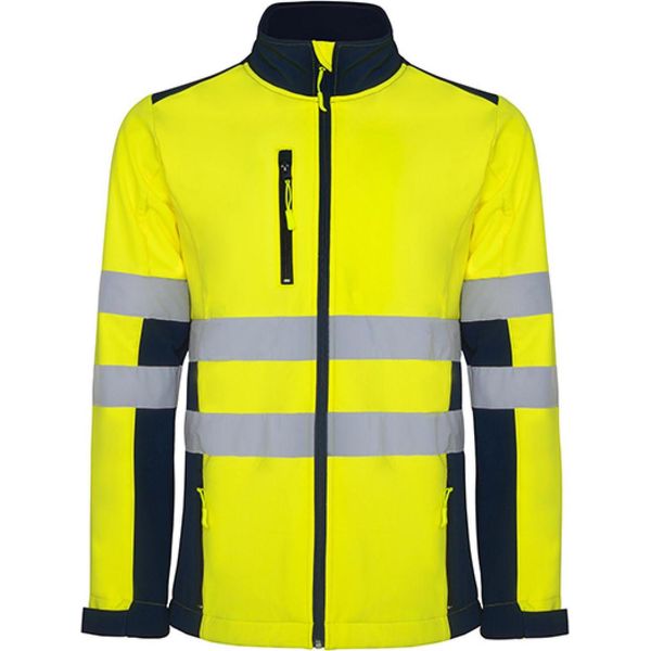 Roly Workwear HV9303 | Antares Giacca Softshell Hi-Viz Con Strisce Riflettenti - Colore: Blu Navy 55/Giallo Fluor 221 - Taglia: Xl-image