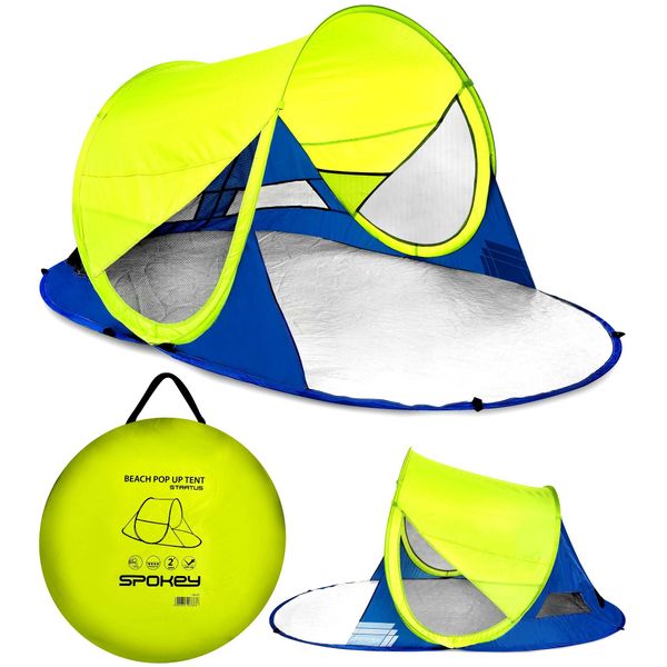 Tenda Pop Up Da Spiaggia Conchiglia Giallo Blu Spokey-image
