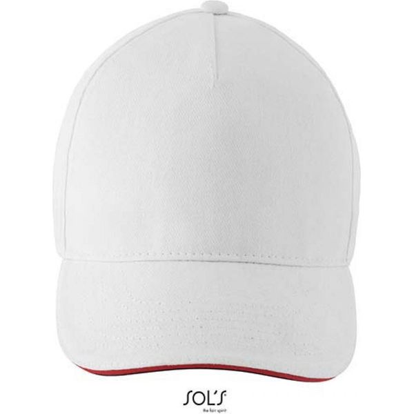 Sols 02116 | 5 Panel Unisex Contrast Three-Color Cap Longchamp - Farbe: Bianco - GrößE: Taglia Unica-image