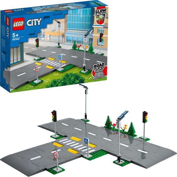 Lego City Incrocio Stradale Con Semaforo, Set Di Costruzioni Con Mattoncini Fosforescenti 60304-image