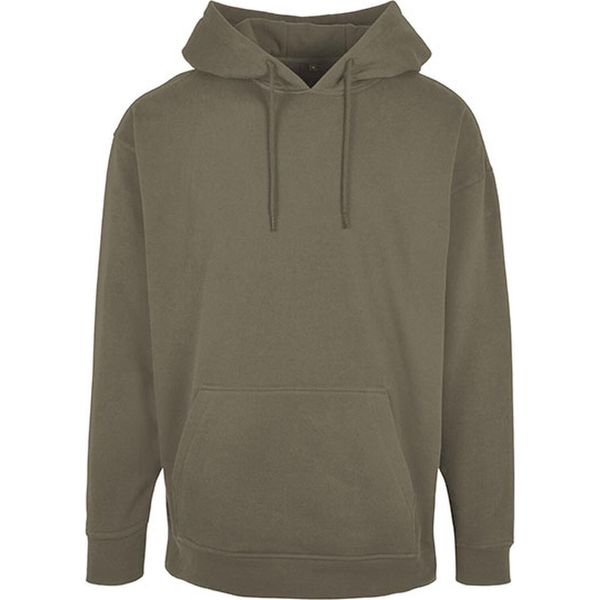 Build Your Brand Basic BB006 | Felpa Con Cappuccio Oversize Con Tasca A Canguro - Colore: Olive - Taglia: Xl-image