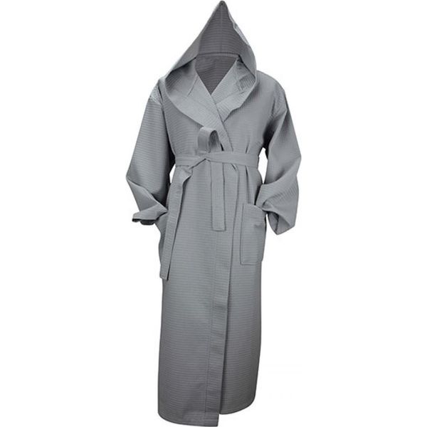 A&R 028.50 | Robezz® Accappatoio In Cialda Con Cappuccio Accappatoio Con Cappuccio - Colore: Grigio Chiaro - Taglia: L/Xl-image
