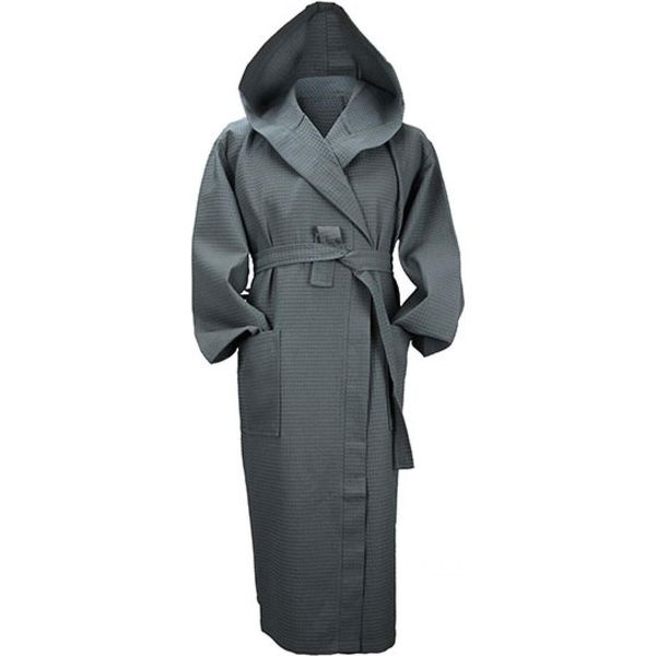A&R 028.50 | Robezz® Accappatoio Waffle Con Cappuccio Accappatoio Con Cappuccio - Colore: Grafite - Taglia: L/Xl-image