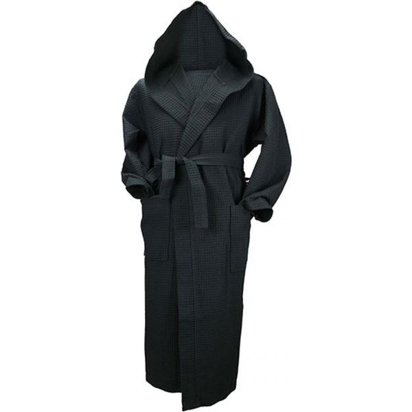 A&R 028.50 | Robezz® Accappatoio In Cialda Con Cappuccio Accappatoio Con Cappuccio - Colore: Nero - Taglia: Xxl-image