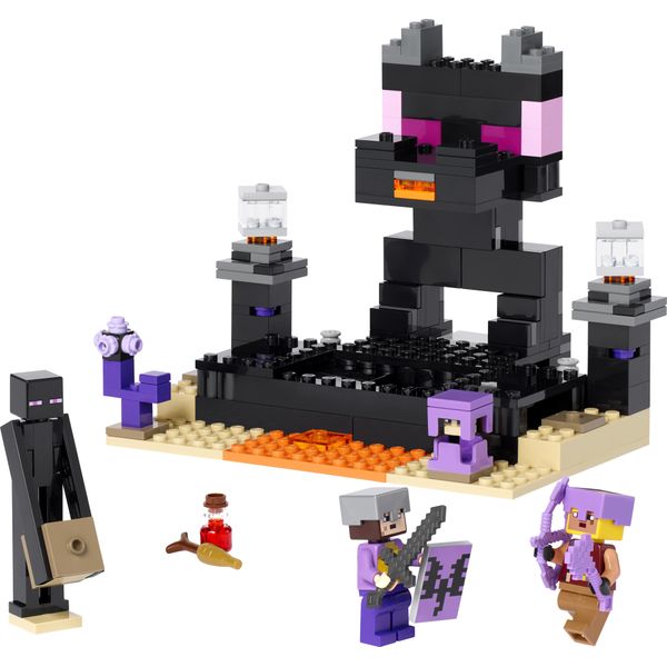 Lego 21242 Minecraft The End Arena Set, Giocattolo D'azione "Battaglia Giocatore-Vs-Giocatore"" Con Lava, Drago Ender E Figura Enderman, Regalo Per Bambini Dagli 8 Anni In Su"-image