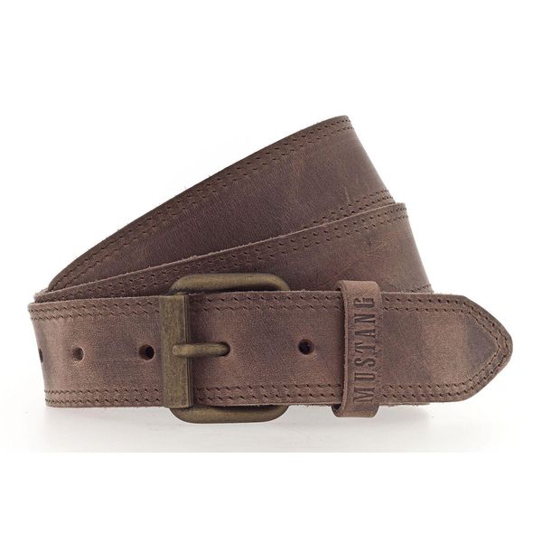 Mustang Pelle Cintura Leather Belt W110 Dark Brown Marrone Scuro-image