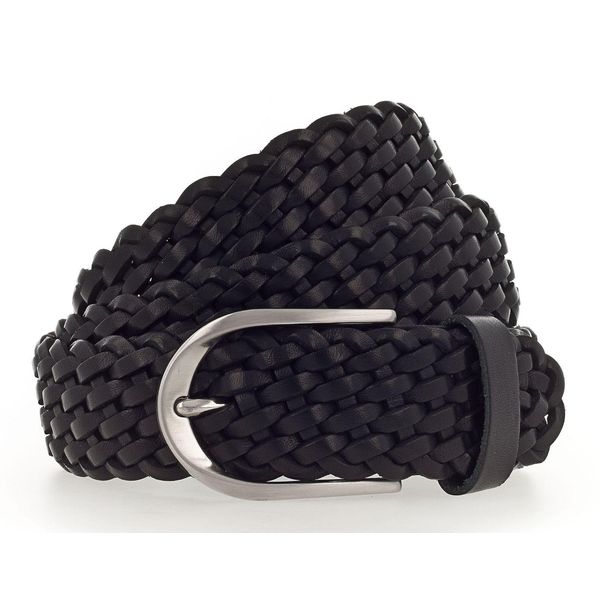 Vanzetti Pelle Cintura Braided Women's Leather Belt W65 Black Nero-image