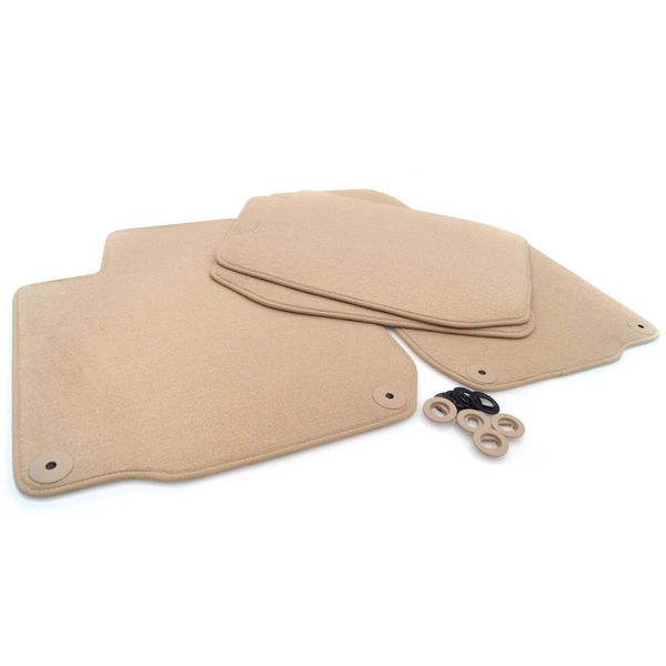 Tappetini Adatti Per Vw Passat B5 3BG Tutti I Tappeti Auto Velours 4 Pezzi Beige-image