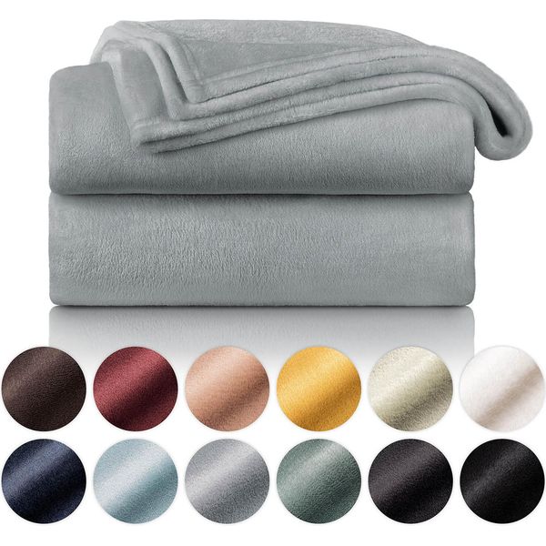 Blumtal Coperta In Pile Soffice - Coperta Da Divano Certificata Oeko-Tex®, Coperta Da Divano, Coperta Per Bambini, Coperta, Copriletto E Coperta Da Soggiorno, 130X150 Cm, Grigio-image