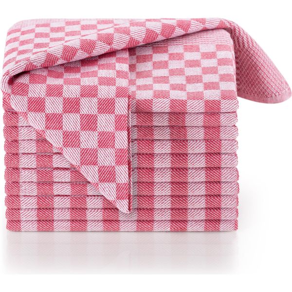 Set Di 10 Strofinacci Blumtal - Set Di Strofinacci Di Alta Qualità, 100% Cotone, 50X70 Cm, Rosso A Scacchi, Oeko-Tex®, Strofinacci In Cotone-image