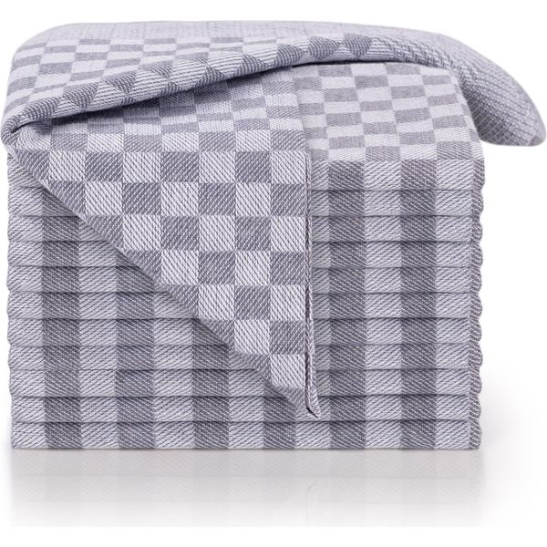 Set Di 10 Strofinacci Blumtal - Set Di Strofinacci Di Alta Qualità, 100% Cotone, 50X70 Cm, Grigio A Quadri, Oeko-Tex®, Strofinacci In Cotone-image