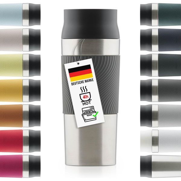 Tazza Termica Blumtal Classic In Acciaio Inox Da 350 Ml - Tazza Da Caffè A Prova Di Perdite, Tazza Isolata Che Mantiene Il Calore Per 4 Ore / Il Freddo Per 8 Ore, Apertura Per Bere A 360°, Chiusura Facile Quick-Press, Antracite-image