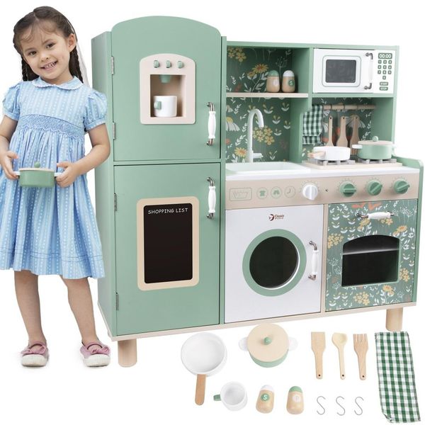 Mondo Classico Grande Cucina Vintage In Legno Per Bambini + Accessori-image