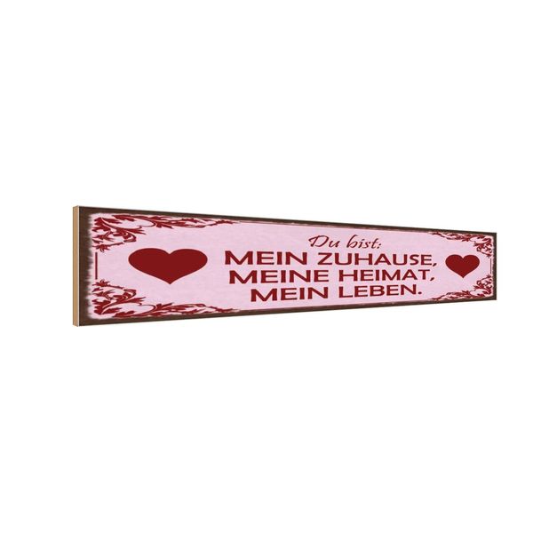 Vianmo Insegna In Legno 10X46 Cm Bist Mein Zuhause Meine Heimat-image