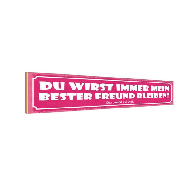 Vianmo Insegna In Legno 10X46 Cm Du Wirst Bester Freund Bleiben!-image