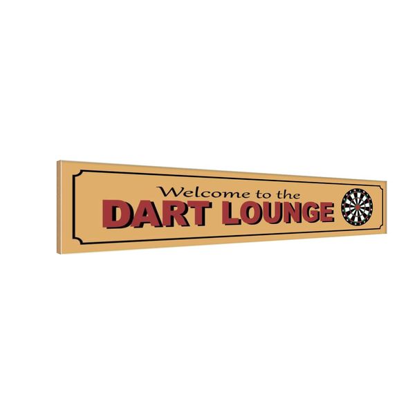 Vianmo Insegna In Legno 10X46 Cm Welcome To The Dart Lounge-image