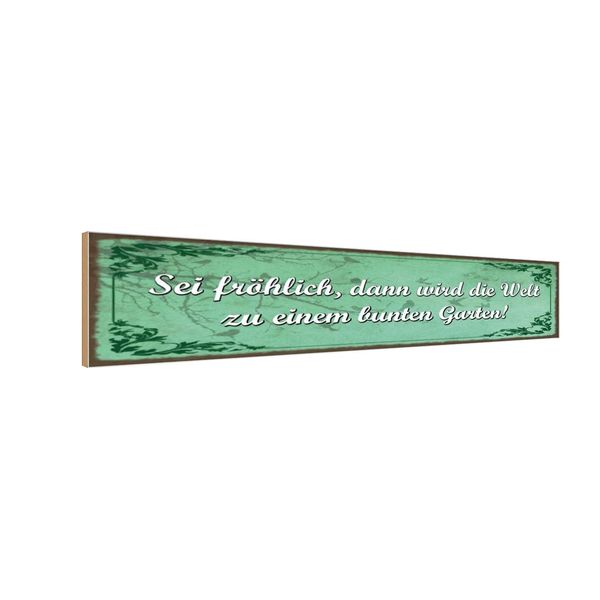 Vianmo Insegna In Legno 10X46 Cm Sei FröHlich Welt Bunter Garten-image