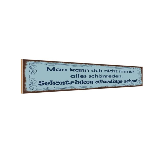 Vianmo Insegna In Legno 10X46 Cm Nicht SchöNreden SchöNtrinken-image
