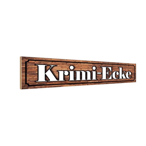 Vianmo Insegna In Legno 10X46 Cm Krimi-Ecke-image