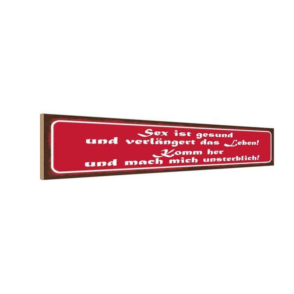 Vianmo Insegna In Legno 10X46 Cm Sex Ist Gesund VerläNgert Leben-image