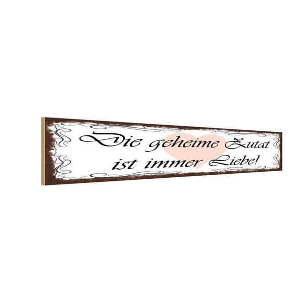 Vianmo Insegna In Legno 10X46 Cm Geheime Zutat Ist Immer Liebe-image
