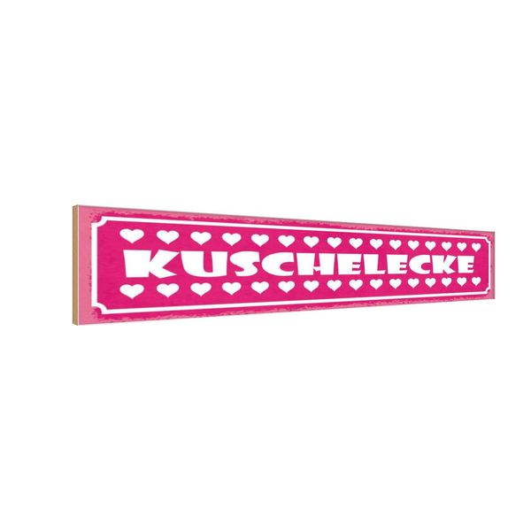 Vianmo Insegna In Legno 10X46 Cm Kuschelecke Herzen-image
