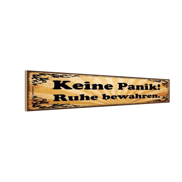 Vianmo Insegna In Legno 10X46 Cm Keine Panik Ruhe Bewahren-image