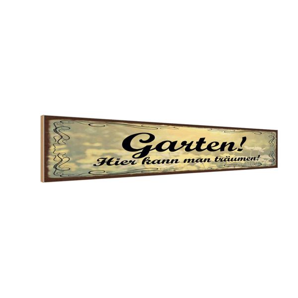 Vianmo Insegna In Legno 10X46 Cm Garten Hier Kann Man TräUmen-image