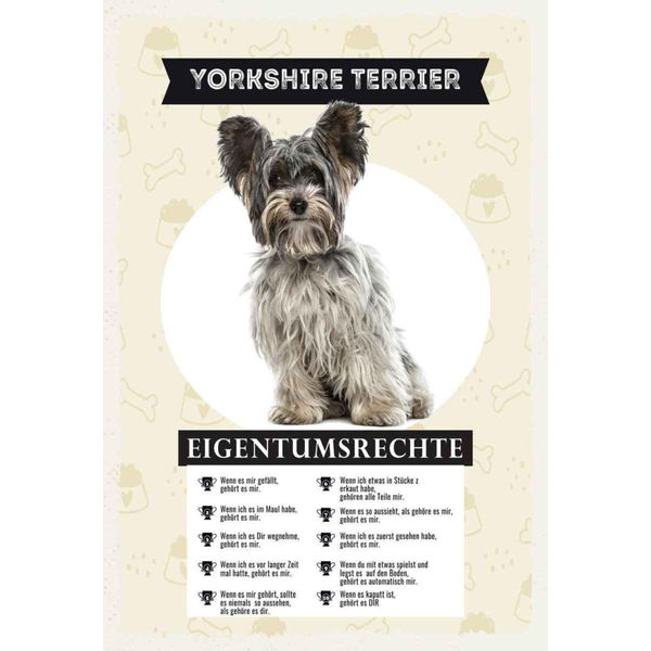 Vianmo Insegna In Legno 30X20 Cm Yorkshire Terrier Eigentumsrechte-image