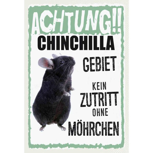 Vianmo Insegna In Legno 30X20 Cm Tiere Achtung Chinchilla Gebiet-image