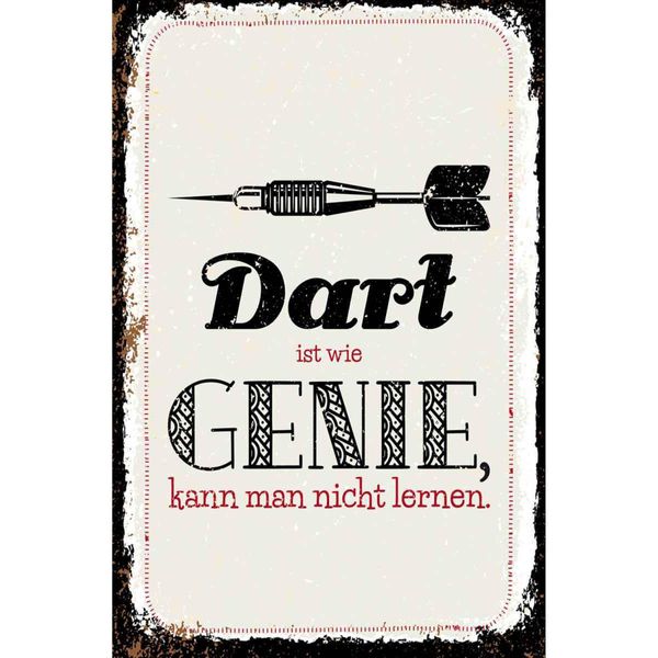 Vianmo Insegna In Legno 30X20 Cm Dart Genie Kann Man Nicht Lernen-image