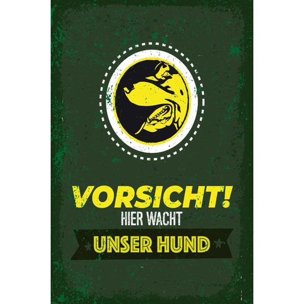 Vianmo Insegna In Legno 30X20 Cm Vorsicht Hier Wacht Unser Hund-image