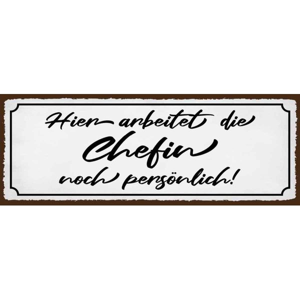 Vianmo Insegna In Legno 10X27 Cm Hier Arbeitet Die Chefin Noch-image