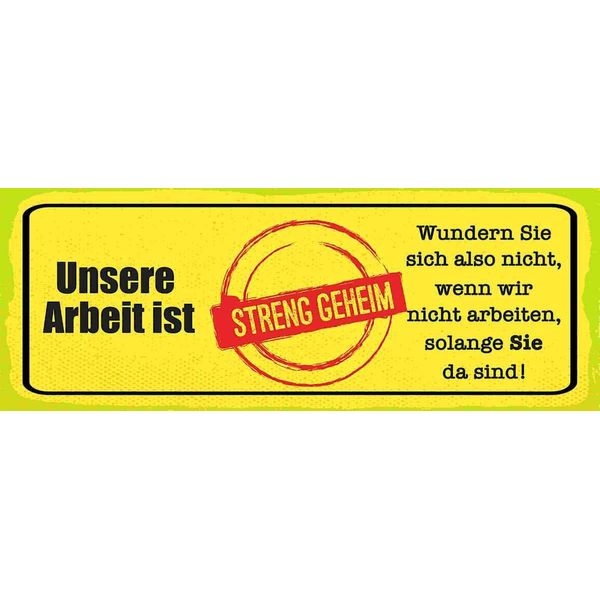 Vianmo Insegna In Legno 10X27 Cm Unsere Arbeit Ist Streng Geheim-image