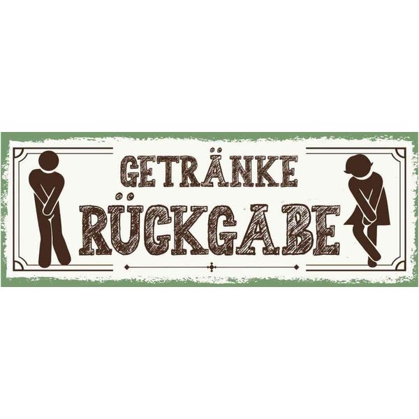 Vianmo Insegna In Legno 10X27 Cm GeträNke RüCkgabe GrüN-image