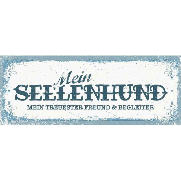 Vianmo Insegna In Legno 10X27 Cm Mein Seelenhund Mein Treuester-image
