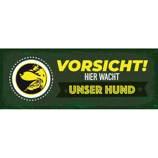 Vianmo Insegna In Legno 10X27 Cm Vorsicht Hier Wacht Unser Hund-image
